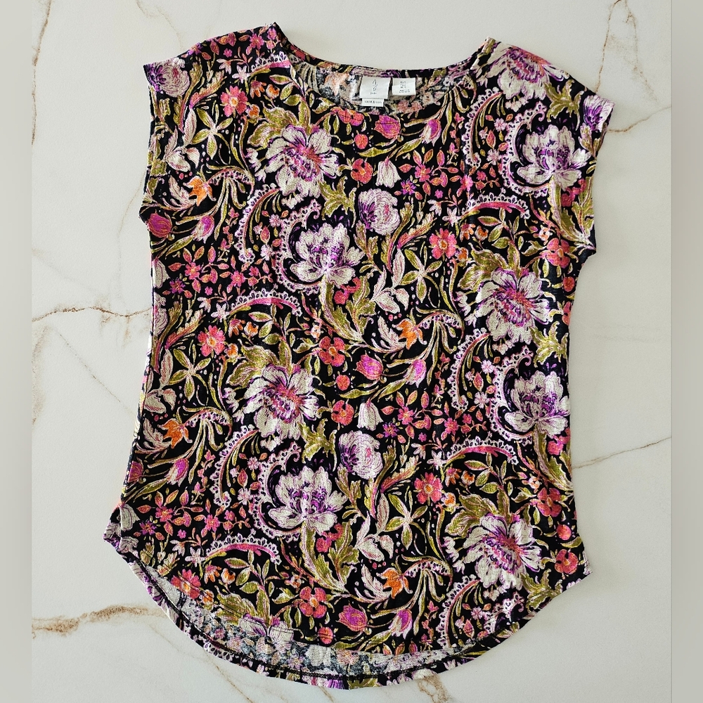 Joie 100% Linen Sleeveless Bright Colorful Floral Top Sz S